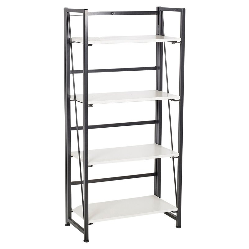 Bibliotecă Needham cu 4 rafturi, alb, 125cm H x 60cm W x 30cm D