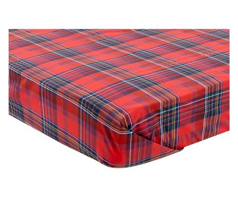 Cearceaf Red Madras, 90x200 cm