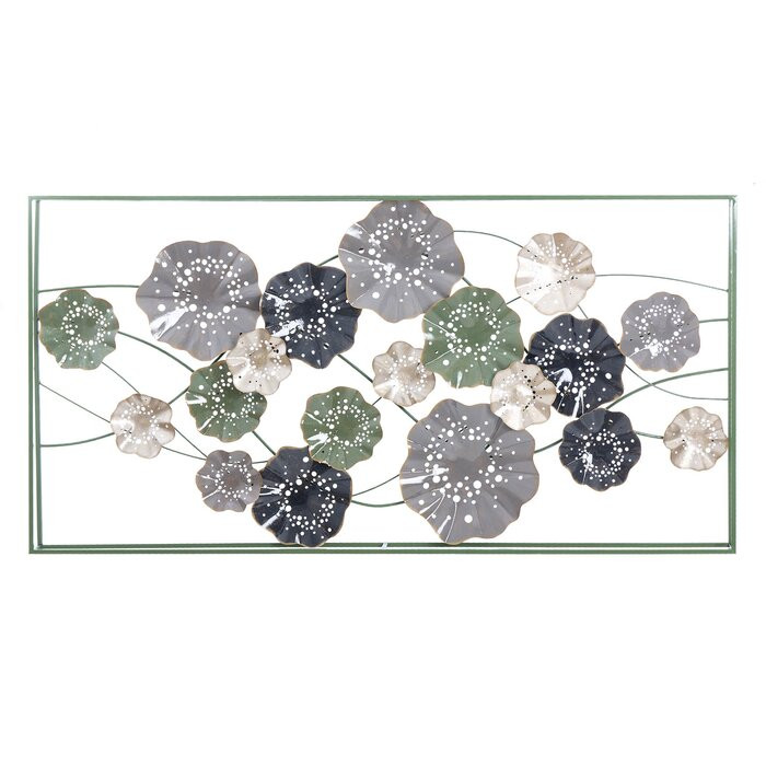 Decor de perete, gri/negru/verde, 77 x 152 cm