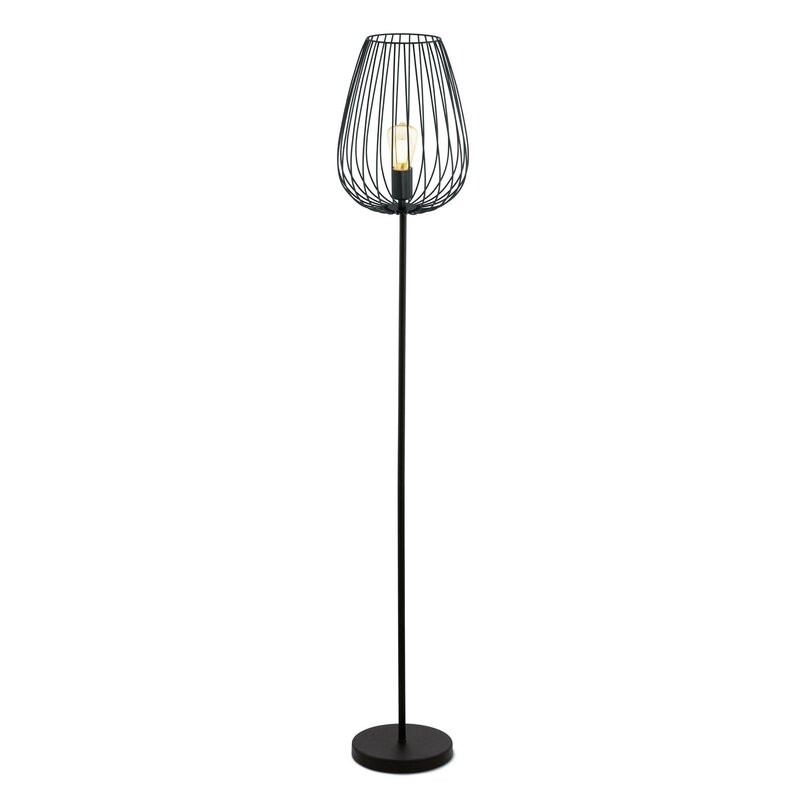 Lampadar Erwon din metal, negru, H 159.5cm