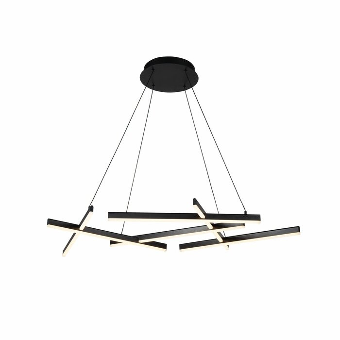 Lustra tip pendul Janice, LED, metal, neagra, 5,5 x 101 x 66 cm, 75w