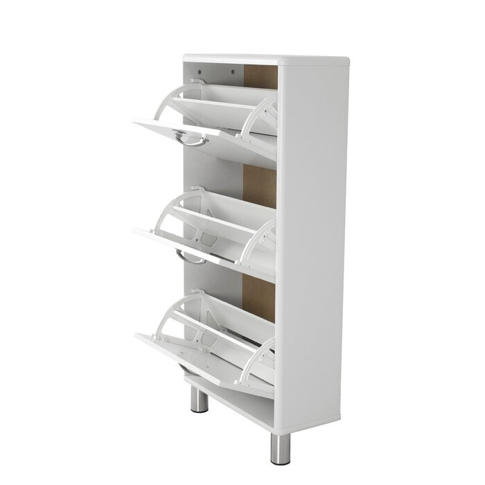 Dulap pentru pantofi Malibu, 6 perechi, MDF, alb, 121 x 58 x 24 cm