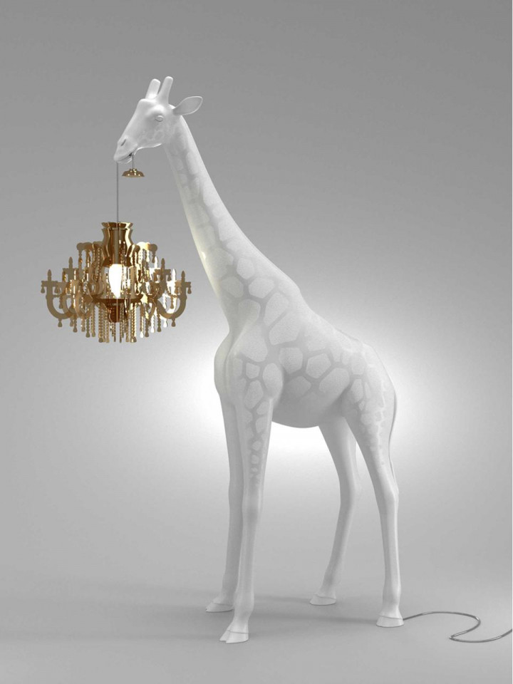 Lampadar Giraffe, alb, 100 x 60 cm