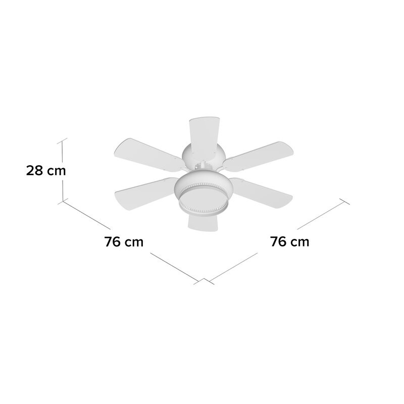 Lustra Hunt tip pendul cu ventilator 76cm 6 lamele - 2 | YEO