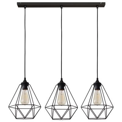 Lustră tip pendul Vesper, cu 3 lumini, negru, 26 x 78 x 24 cm