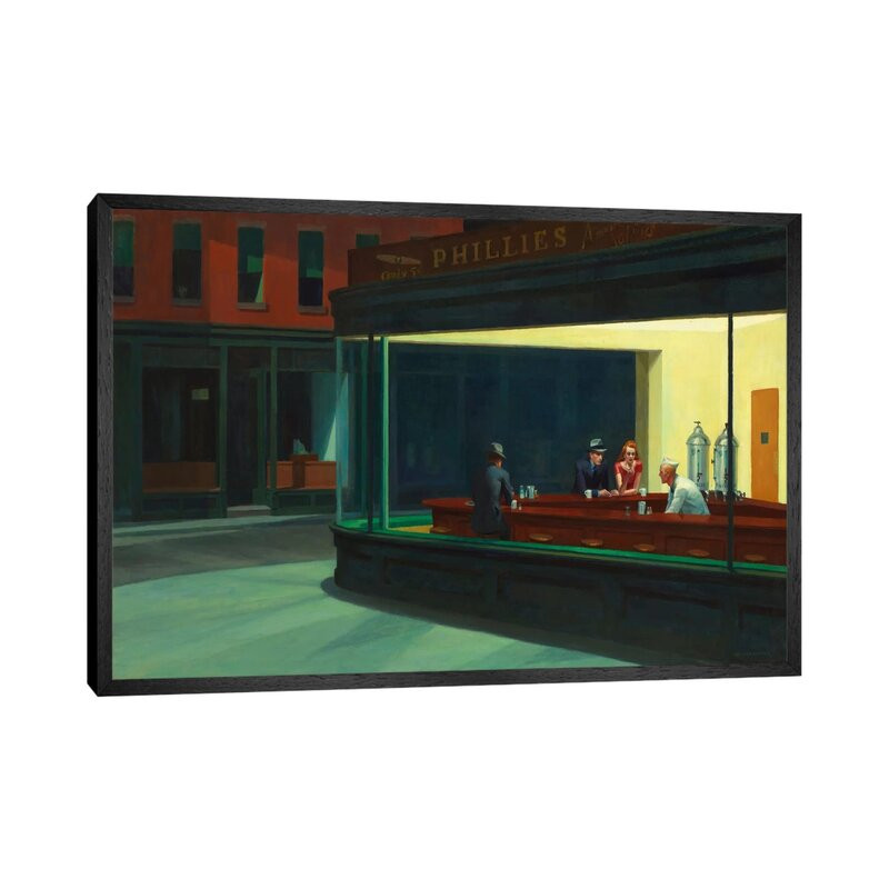 Poza Tablou 'Nighthawks, 1942' by Edward Hopper, 46 x 66 cm