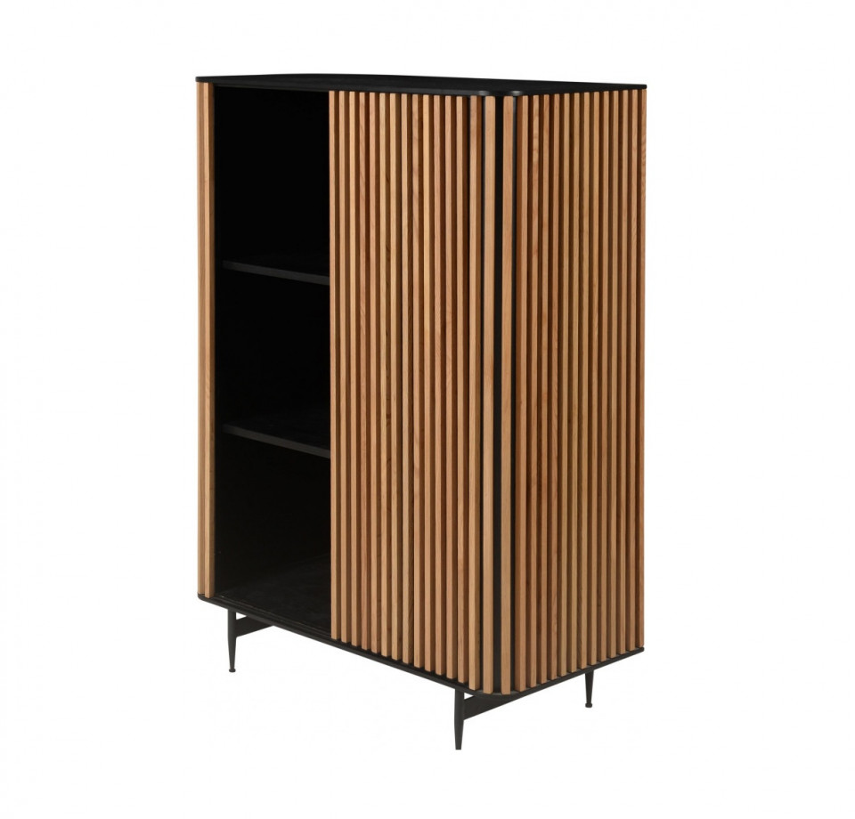 Bufet Linea din MDF, negru, 135 x 98cm