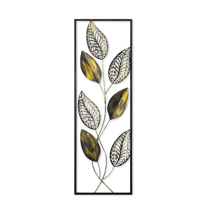 Decor de perete, negru/galben, 90 x 32 cm