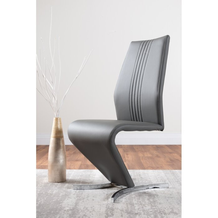 Set de 2 scaune Samirah, metal/piele, gri, 99 x 44 x 59 cm