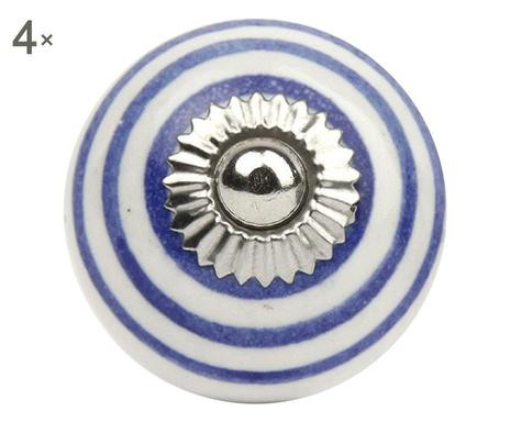 Set de 4 butoane Marinaio din ceramică, albastru / alb