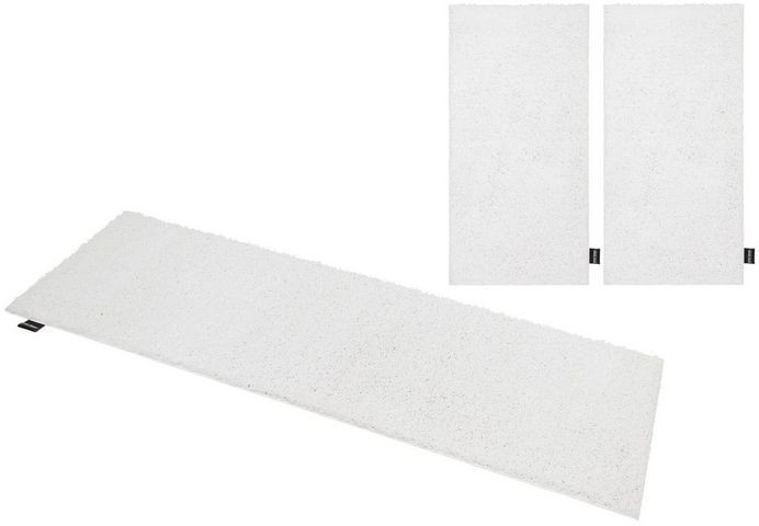 St de 3 covoare pentru dormitor Shaggy Soft by Bruno Banani, 2x70/140+1x70/250 cm, alb ca zapada