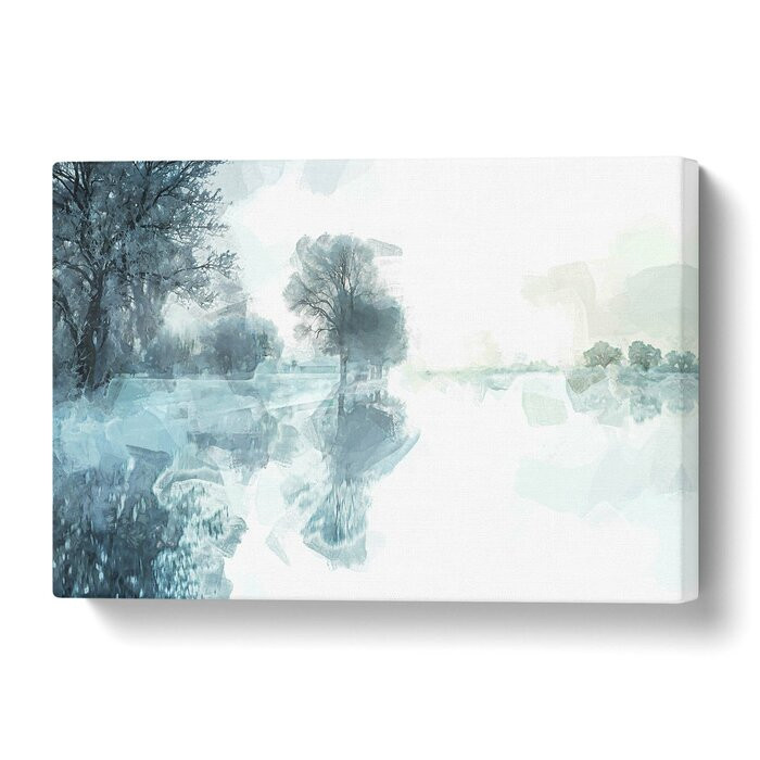 Tablou \'Trees Reflecting in a Lake at Winter\', 60 x 90 x 3 cm