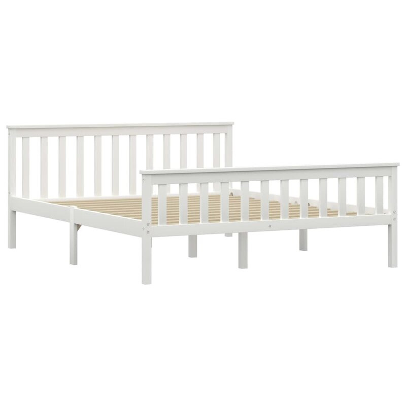 Cadru de pat Blairstown, lemn masiv, alb, 82 x 160 x 200 cm chilipirul-zilei.ro/