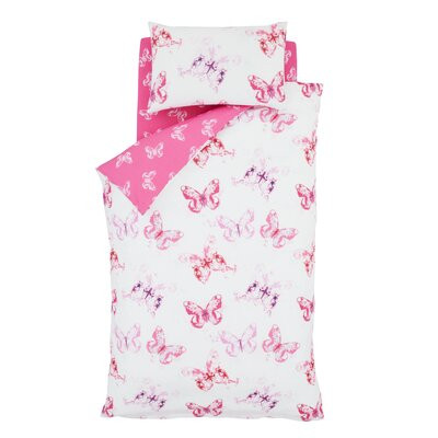 Husă pentru pilotă Butterfly Easy Care, roz/alb, 200 x 135 cm
