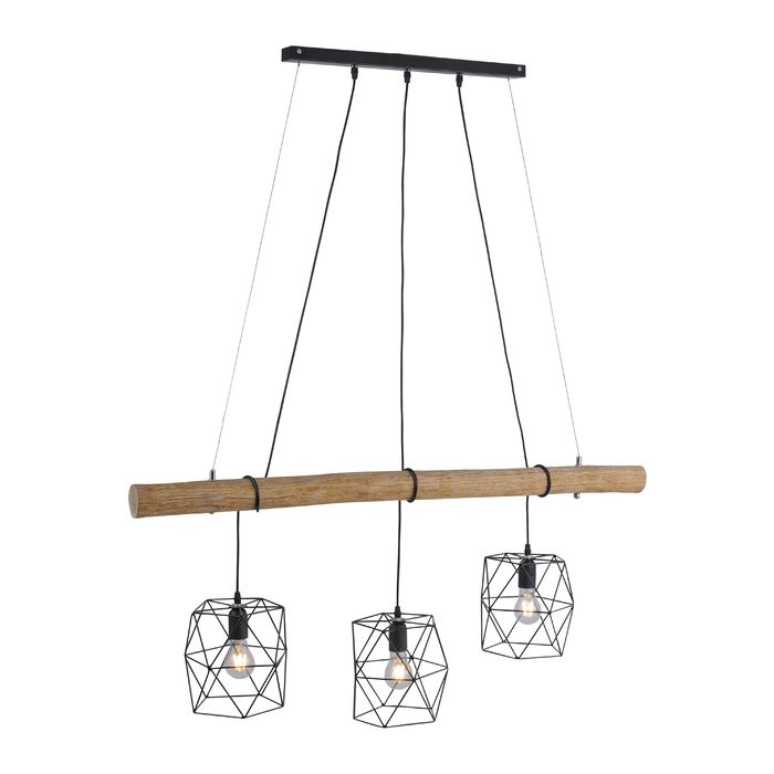 Lustra tip pendul Keys, metal/lemn, 125 x 120 x 20 cm, 60w
