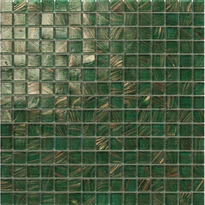 Mozaic din sticla Gregson, verde, 32,7 x 32,7 cm