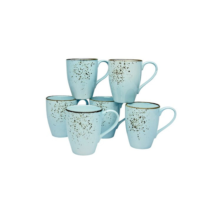 Set de 6 cani de cafea Corley, albastru deschis