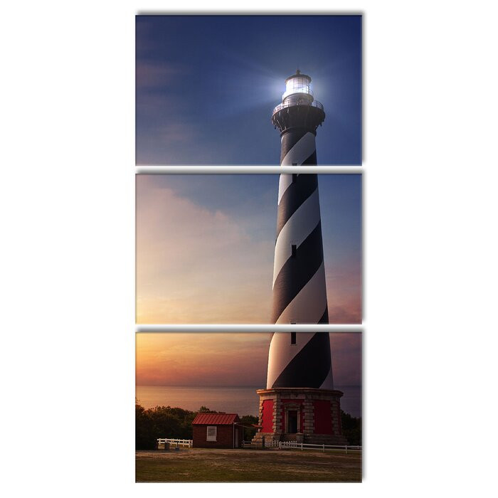 Poza Tablou Cape Hatteras Lighthouse, 3 piese, 240 x 120 cm