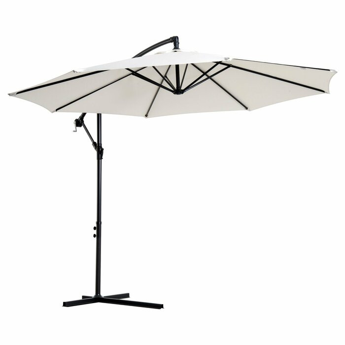 Umbrela de soare suspendata Wegate, alb/neagra, 300 cm