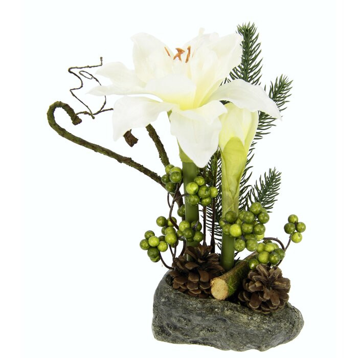 Aranjament floral Amaryllis, 25 x 13 x 11cm