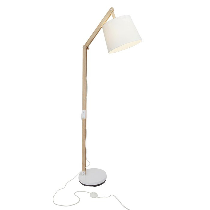 Lampadar Abinash, lemn, maro/alb, 163 x 80 x 30 cm, 60w