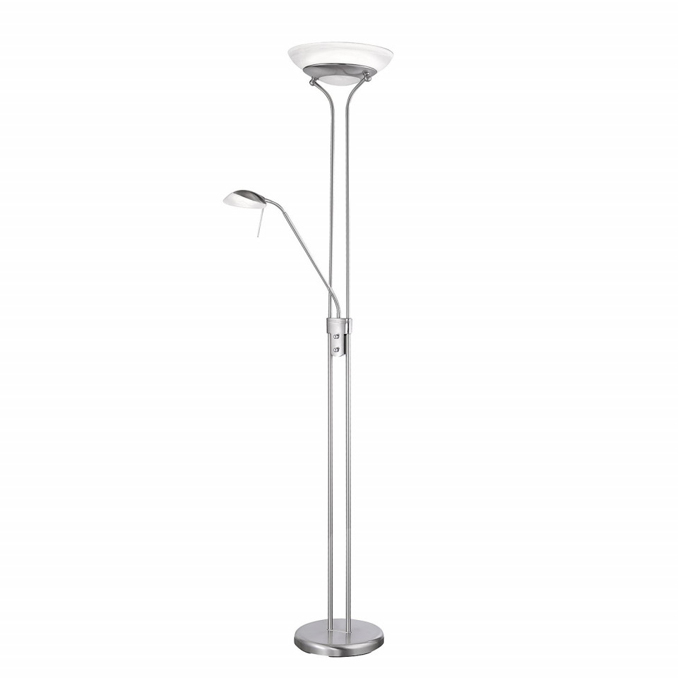 Lampadar Breydin nichel, 2 becuri, argintiu, diametru 32.5 cm, 220 V, 53 W