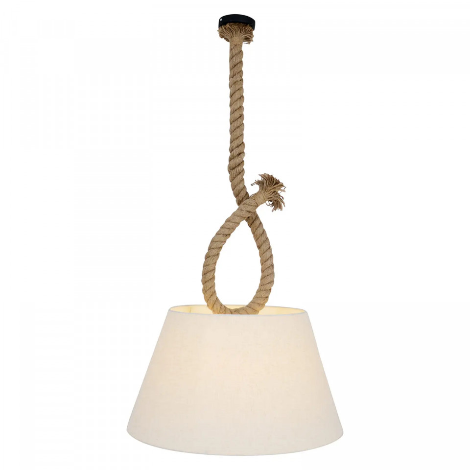 Poza Lustra tip pendul Rope, tesatura, bej, 140 x 45 cm, 40w