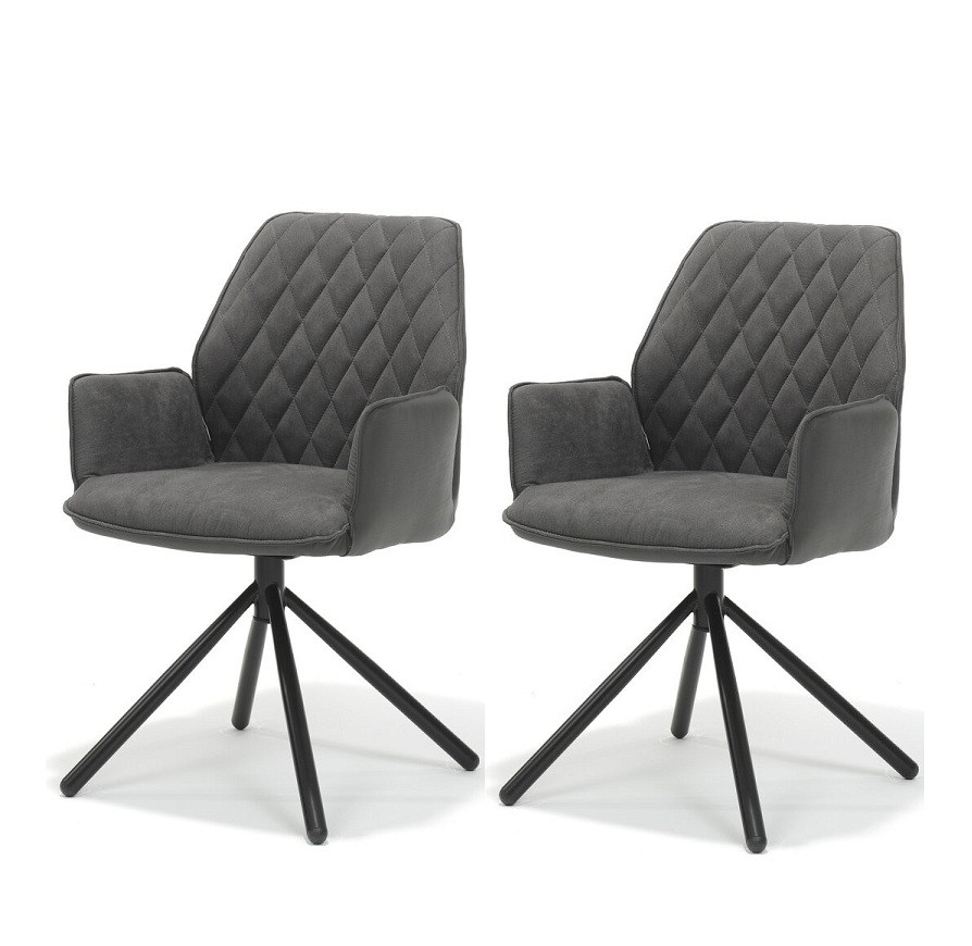 Set de 2 scaune tapitate Coleshill, antracit/negru, 89 x 62 x 59 cm chilipirul-zilei.ro/