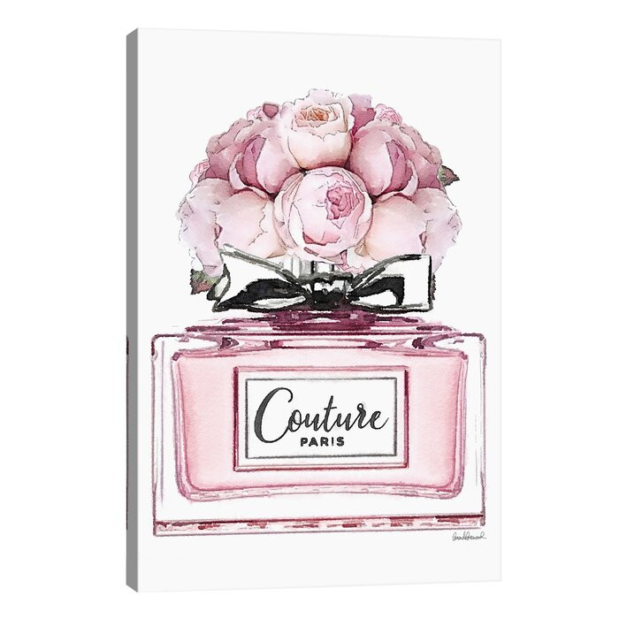 Poza Tablou 'Short Perfume, Pink with Roses', 101,6 x 66 x 1,9 cm