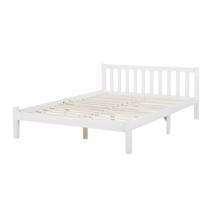 Cadru de pat Zebulon, lemn, alb, 70 x 208 cm
