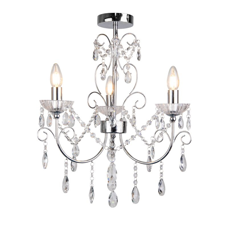 Candelabru Dizon cu 3 lumini din cristal, 58 x 48 cm