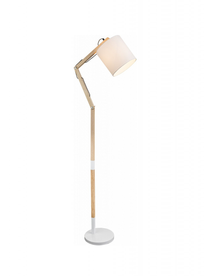Lampadar Mattis, lemn/tesatura, bej, 49,5 x 157 x 49,5 cm