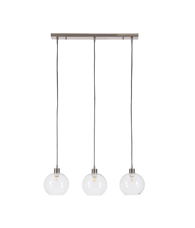 Lustra tip pendul Elven, metal/sticla, argintie, 70 x 150 x 20 cm, 25w