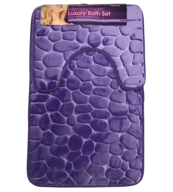 Set de 2 covorase de baie Rectangle, violet