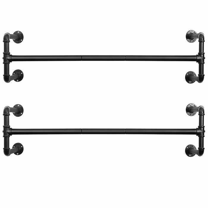 Set de 2 suporturi pentru imbracaminte Durante, metal, negre, 29,3 x 110 x 30 cm