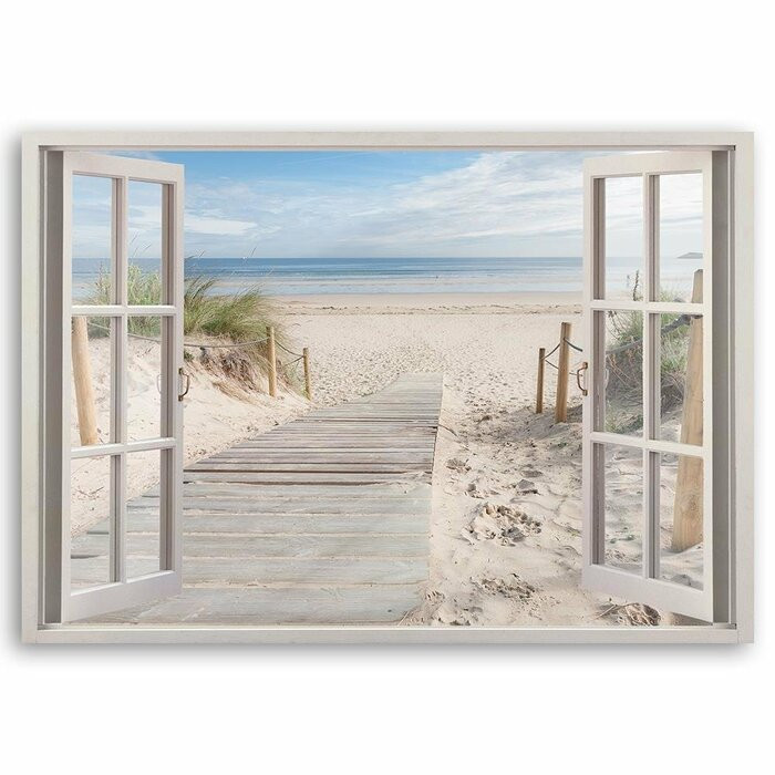 Poza Tablou Canvas a€žWindow to the Beacha€, 60 x 90cm