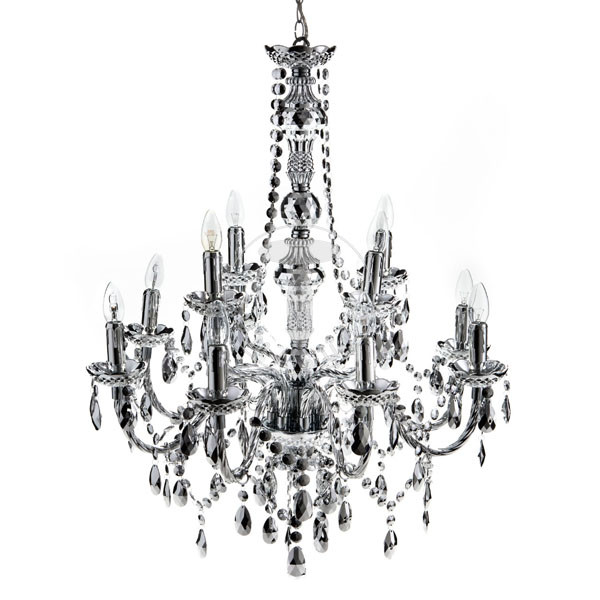 Candelabru 12 brate 12 luci Jewel argintiu