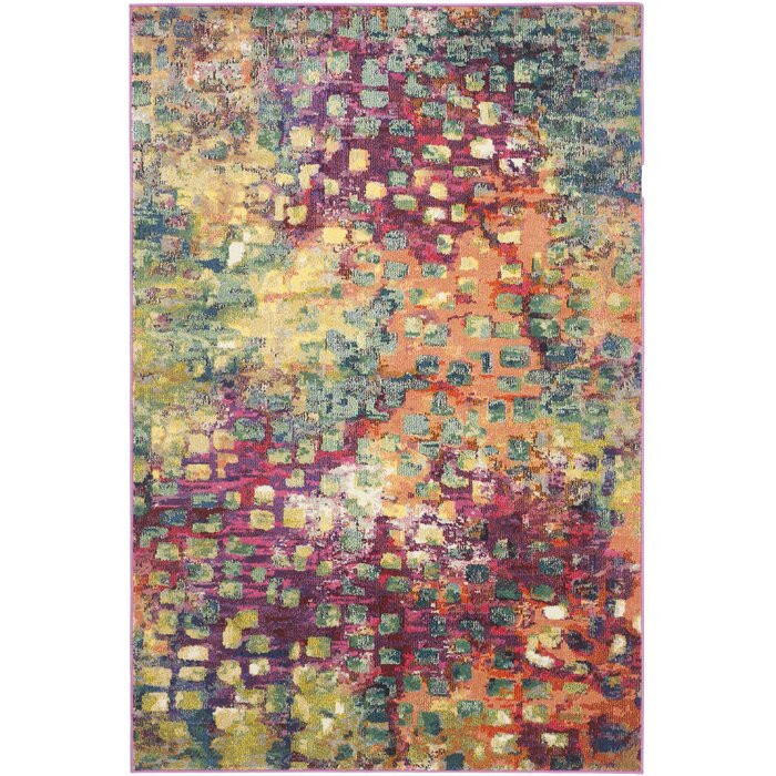 Covor Addilynn, roz/verde/galben, 160 x 230 cm