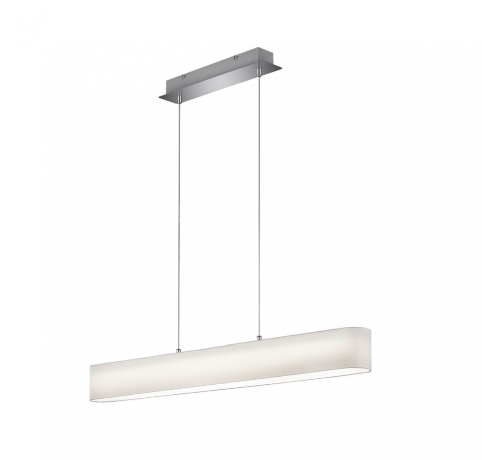 Lustra LED tip pendul LUGANO metal/tesatura, alb, lungime 150 cm, 1 bec, 230 V