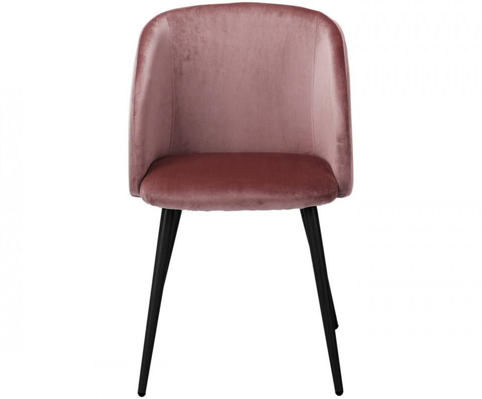 Set de 2 scaune tapitate de catifea Yoki, roz pudra