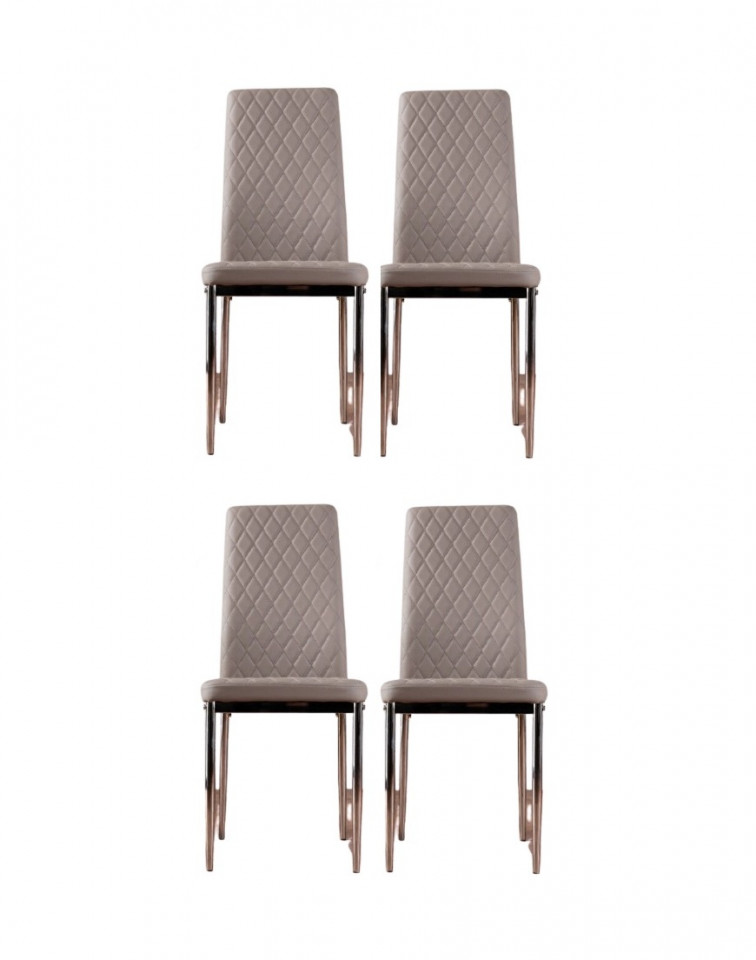 Set de 4 scaune tapițate Townley, bej, 98,5cm H x 42cm W x 40,5cm D