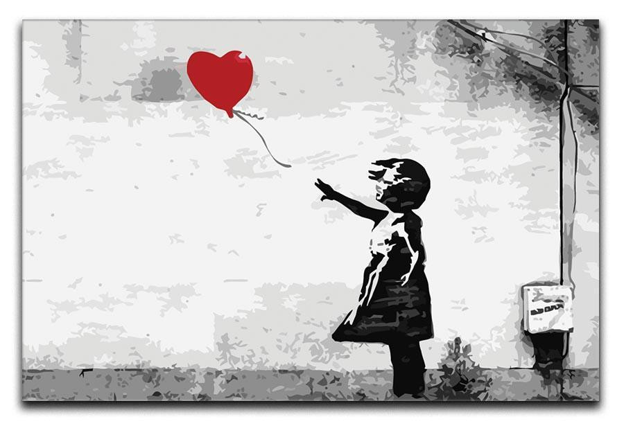 Tablou canvas Girl with heart baloon 142 x 100 cm