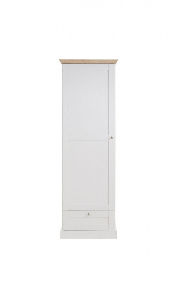 Dulap Binz lemn masiv/MDF/metal, alb/stejar, 60 x 35 x 180 cm