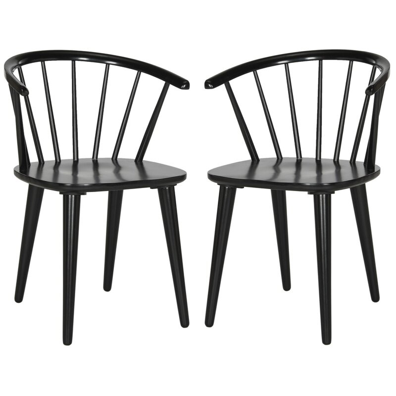 Set 2 scaune Parishville, negru, 75,95 cm H x 54cm L x 52cm D