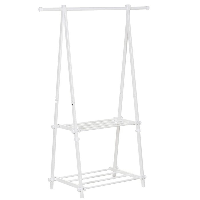 Stand pentru imbracaminte Antone, lemn, alb, 150 x 107,5 x 45 cm