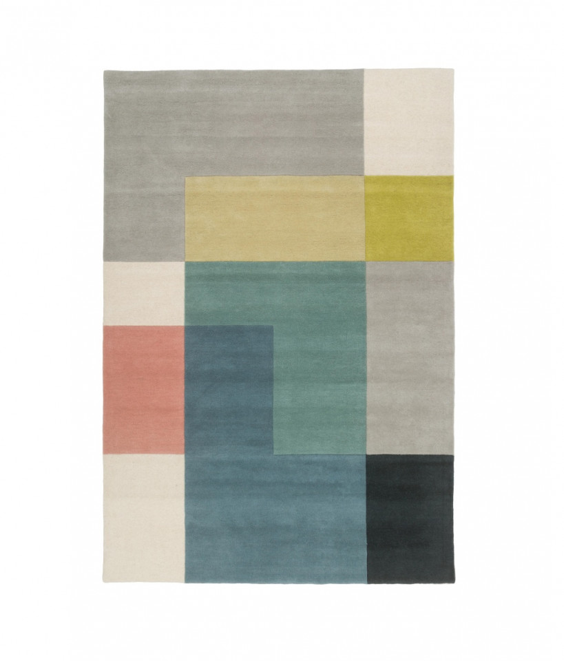Covor Tetris, lana, multicolor, 200 x 300 cm