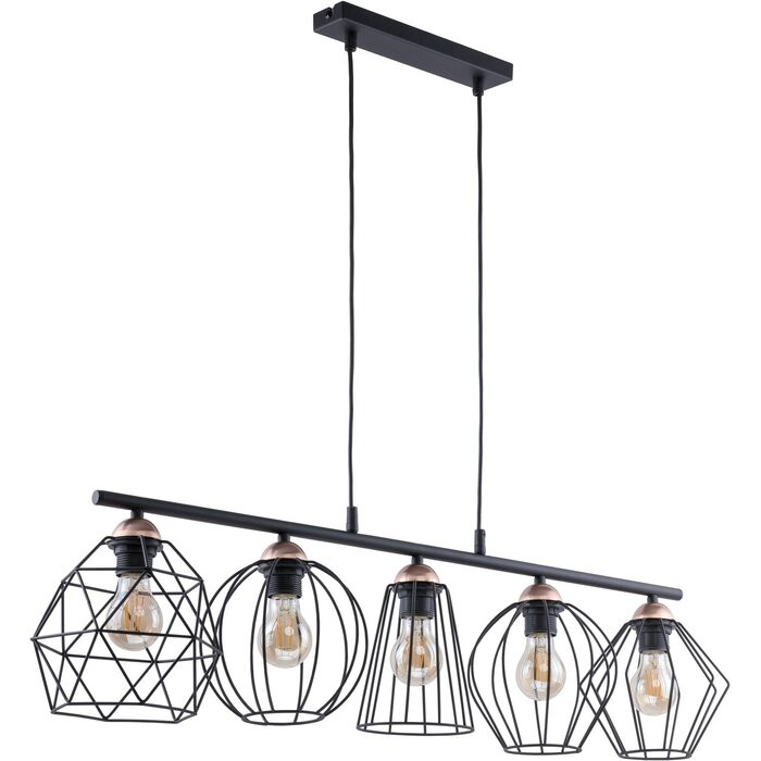 Lustra tip pendul Osuna, metal, neagra, 110 x 97 x 20 cm, 60w