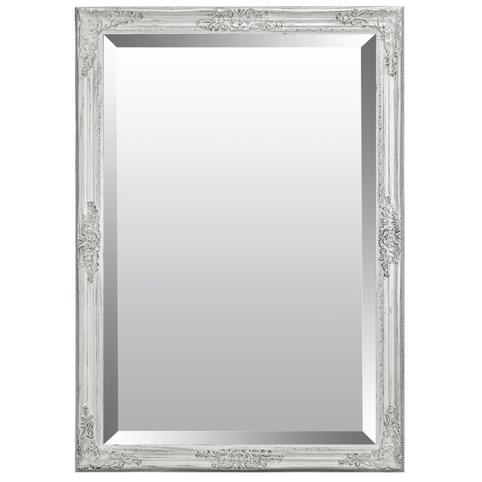 Oglinda de perete Jaylyn, lemn, alba, 70 x 60 x 3,2 cm