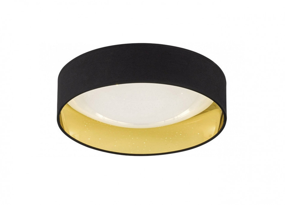 Plafoniera LED Sete I rotunda, material textil/acrilic, negru/auriu, diametru 40 cm, 230 V, 22W