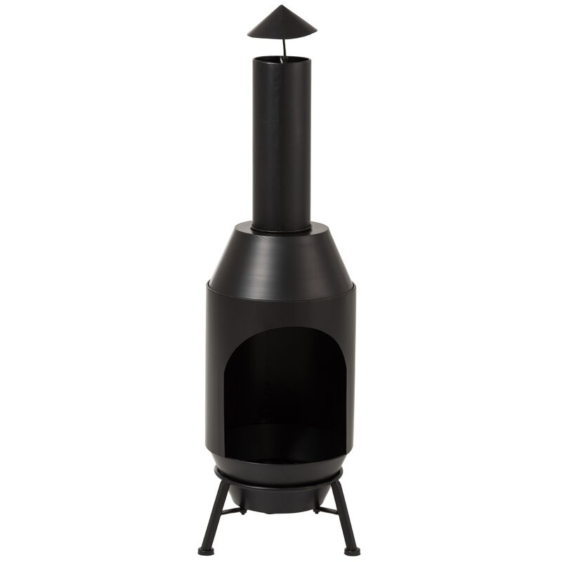 Semineu Chiminea pentru terasa, negru, 108 x 29 cm title=Semineu Chiminea pentru terasa, negru, 108 x 29 cm